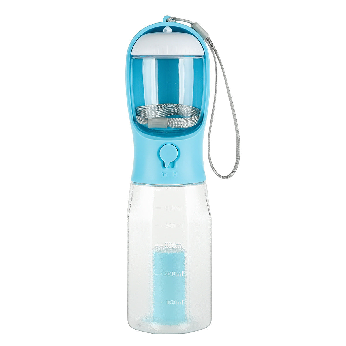 Bouteille d'eau portable 3 en 1 pour chien - avec distributeur de nourriture + sachets de déjections