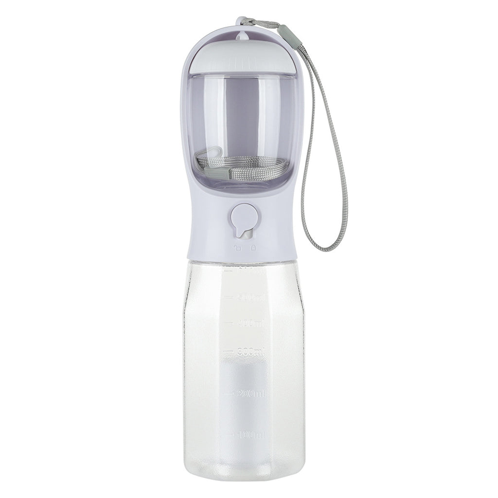 Bouteille d'eau portable 3 en 1 pour chien - avec distributeur de nourriture + sachets de déjections