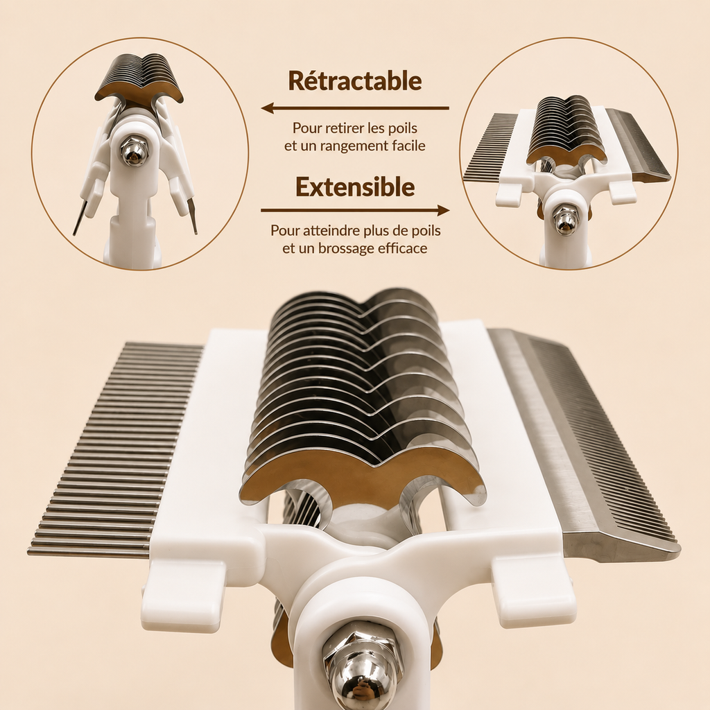 Brosse de Toilettage 3-en-1