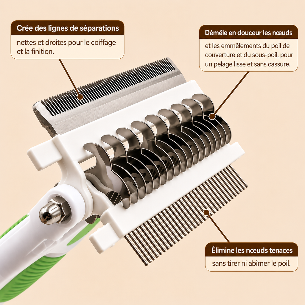 Brosse de Toilettage 3-en-1
