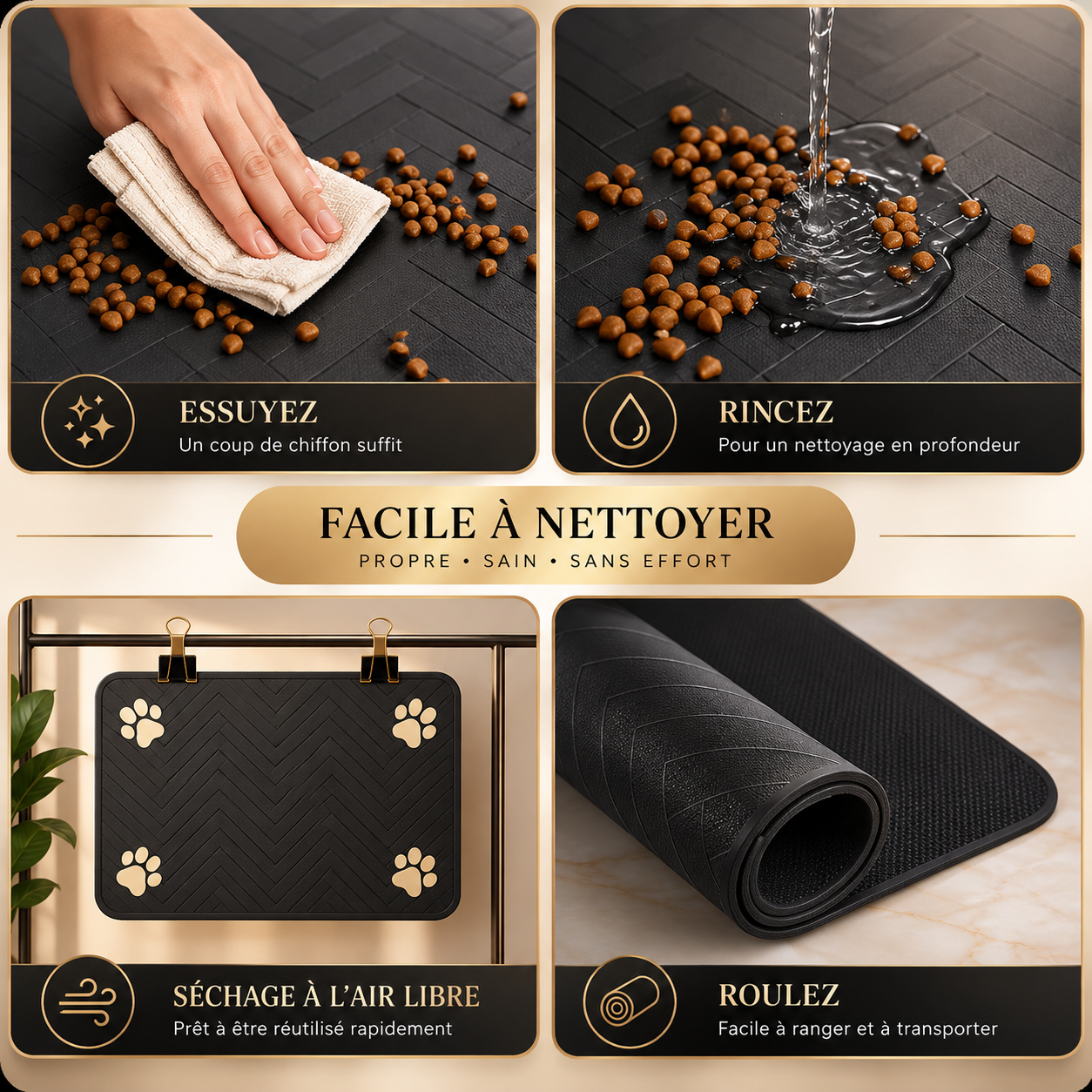 Tapis absorbant pour gamelles
