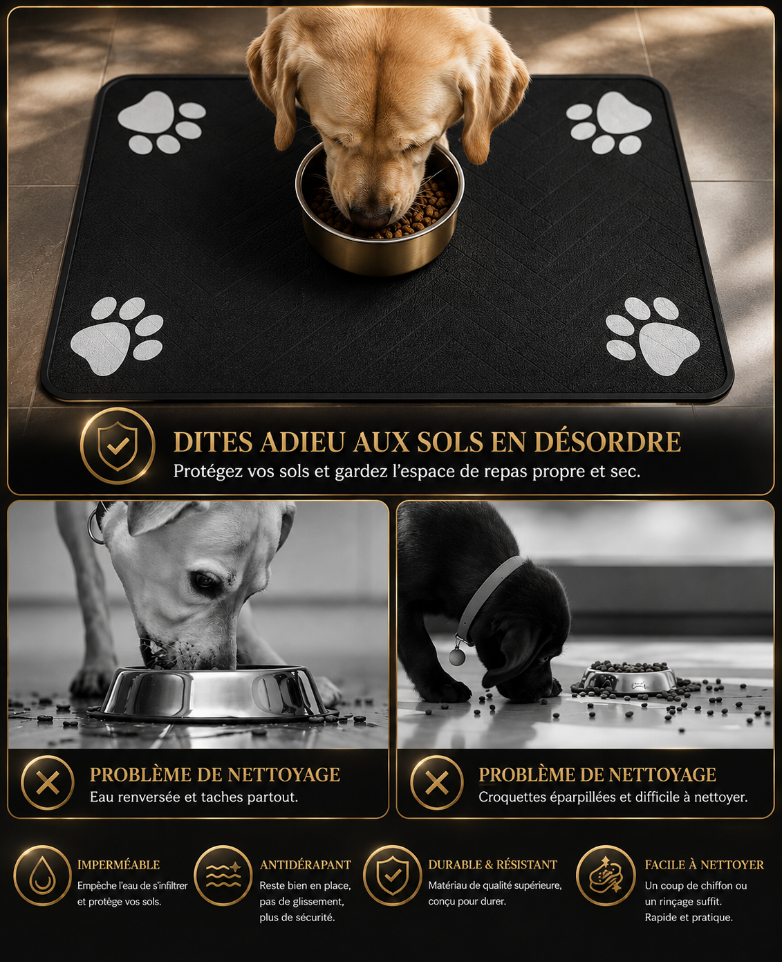 Tapis absorbant pour gamelles