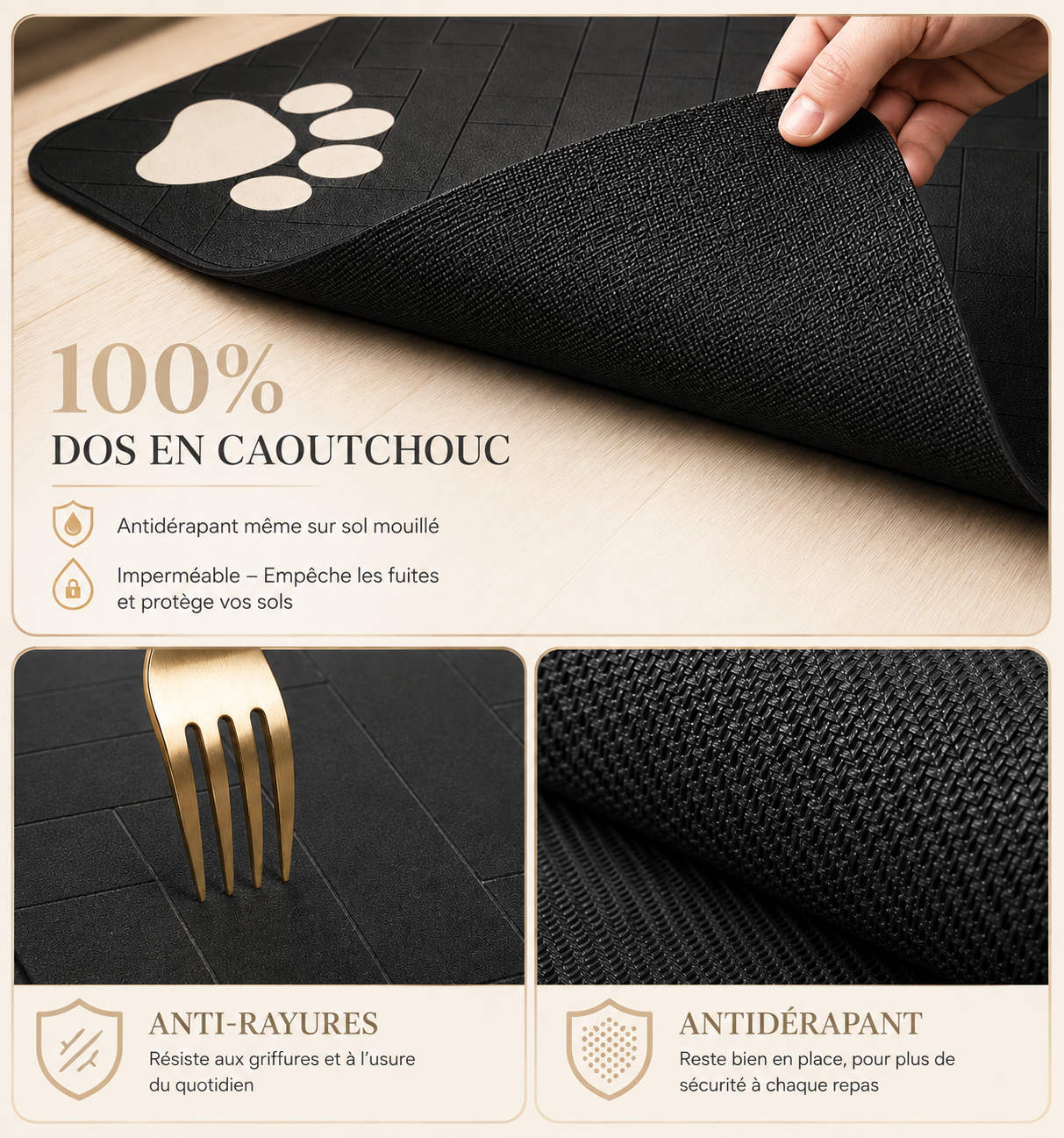 Tapis absorbant pour gamelles