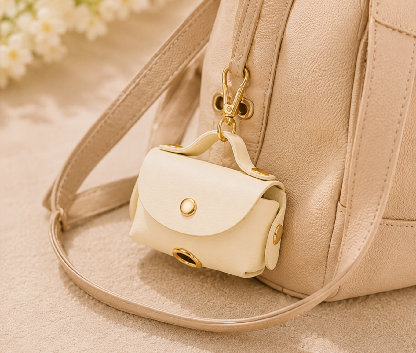 Porte-sacs à déjections élégant en simili cuir