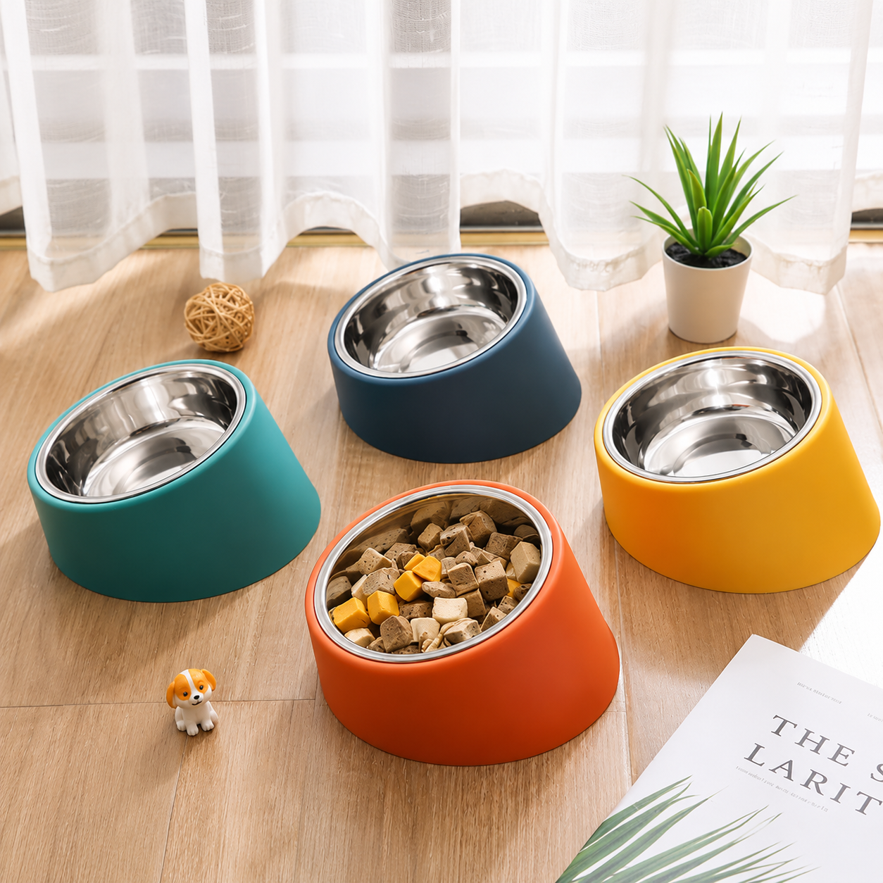 Gamelle surélevée en acier inoxydable pour chien
