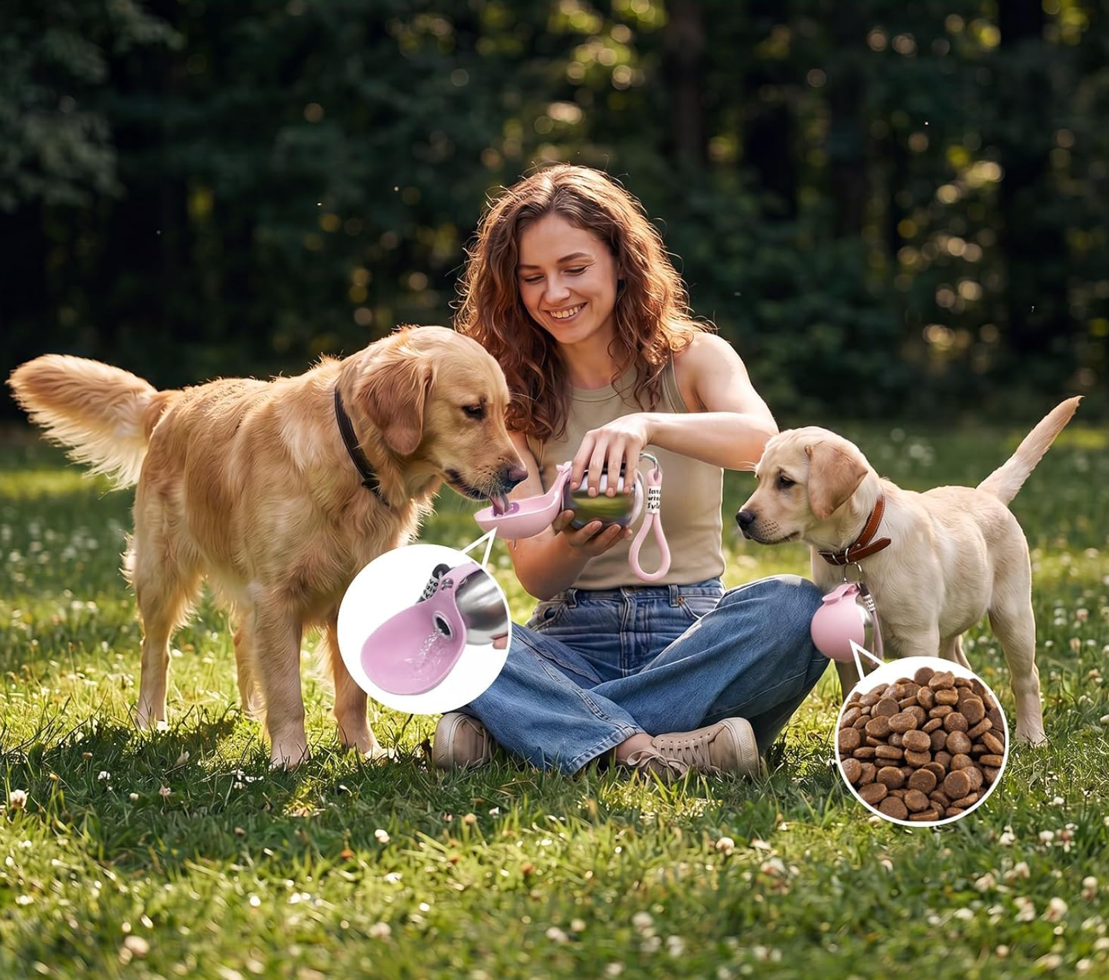 Gourde d'eau pour chien en acier inoxydable